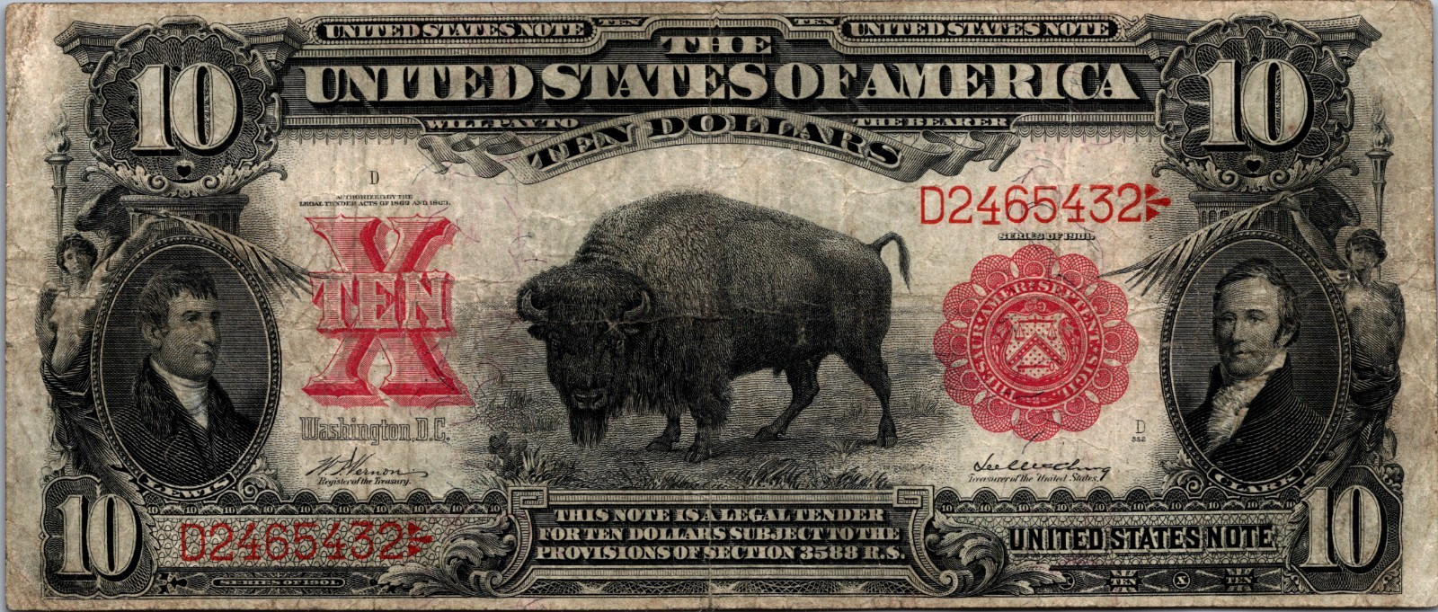 1901 $10 Legal Tender \