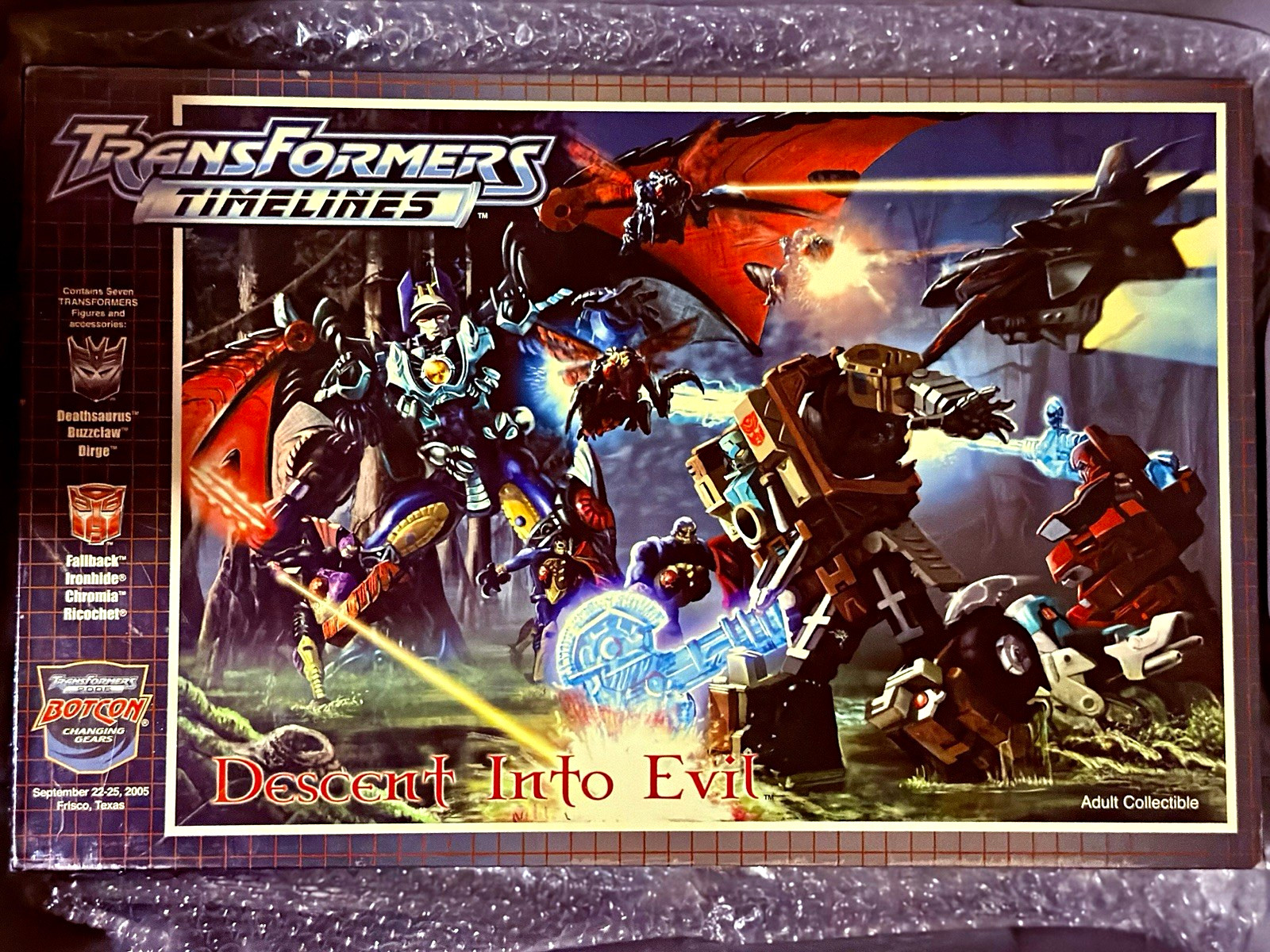 Transformers Timelines BotCon 2005 Descent Into Evil Set Deathsaurus Box Set Transformers Timelines BotCon 2005 Descent Into Evil Set Deathsaurus Box Set