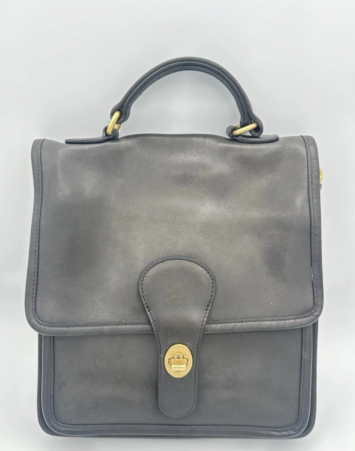Vintage Coach Station Bag 5130 Leather Satchel Crossbody Black No Strap