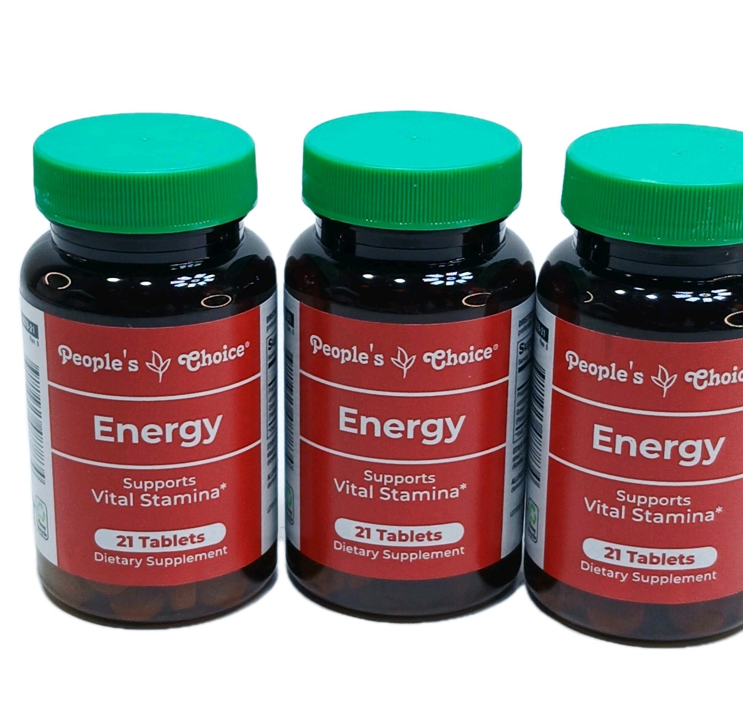 3X Bottles People’s Choice Energy Guarana Green Tea Ginseng stamina 63 Tablets