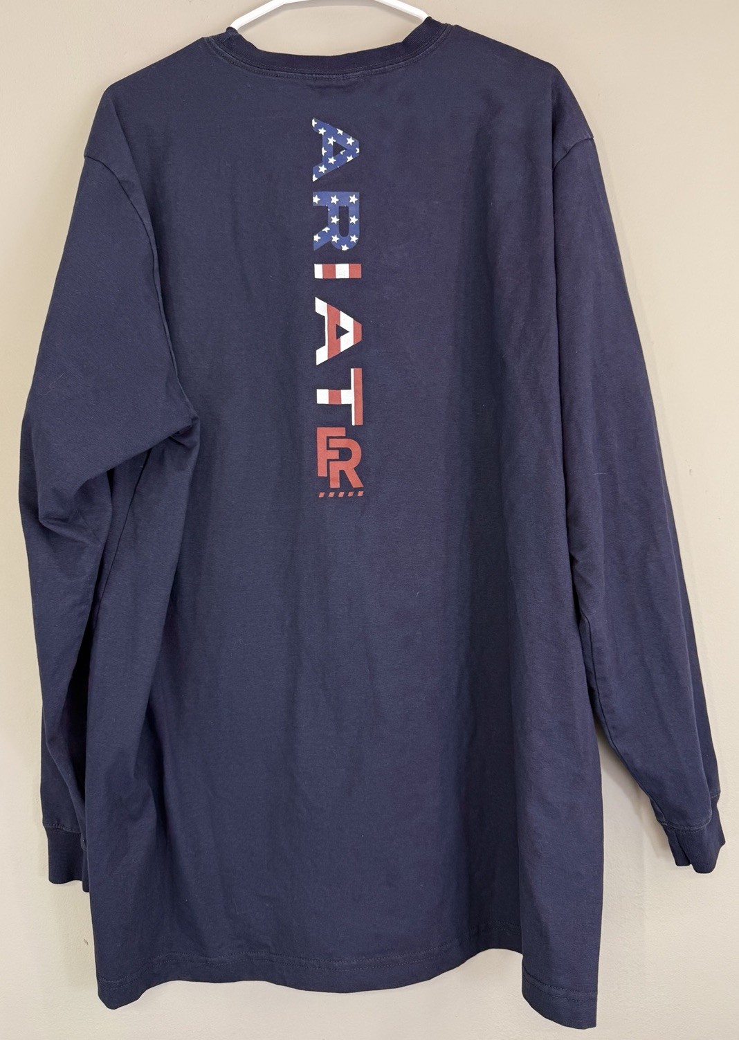 Ariat FR Men’s 2XL FR Work Knit Shirt Workwear Patriotic Spell Out 