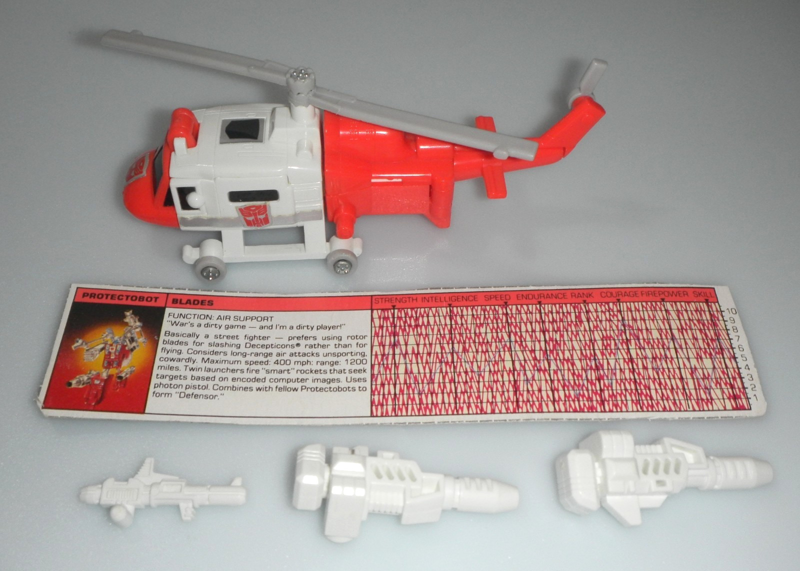Vintage 1986 Blades Transformers G1 100% Complete Figure & Tech Specs Robot 80s