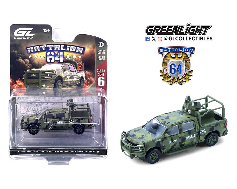 Greenlight 2021 Chevrolet Silverado ZZ1 Mexican Mllitary 1/64 ejercito Mexicano Greenlight 2021 Chevrolet Silverado ZZ1 Mexican Mllitary 1/64 ejercito Mexicano