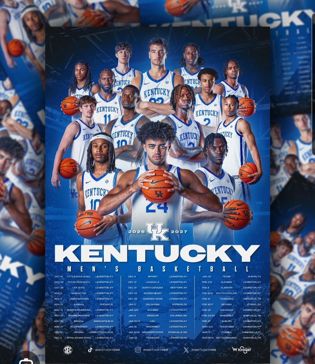 2026/27 University of Kentucky UK Wildcats Basketball Schedule/Poster #BBN NCAA 2026/27 University of Kentucky UK Wildcats Basketball Schedule/Poster #BBN NCAA