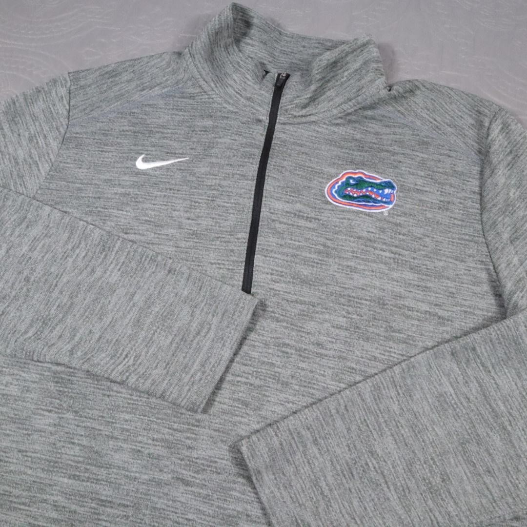 Nike Florida Gators 1/4 Zip Sweatshirt Mens Medium Gray NCAA Football Dri Fit