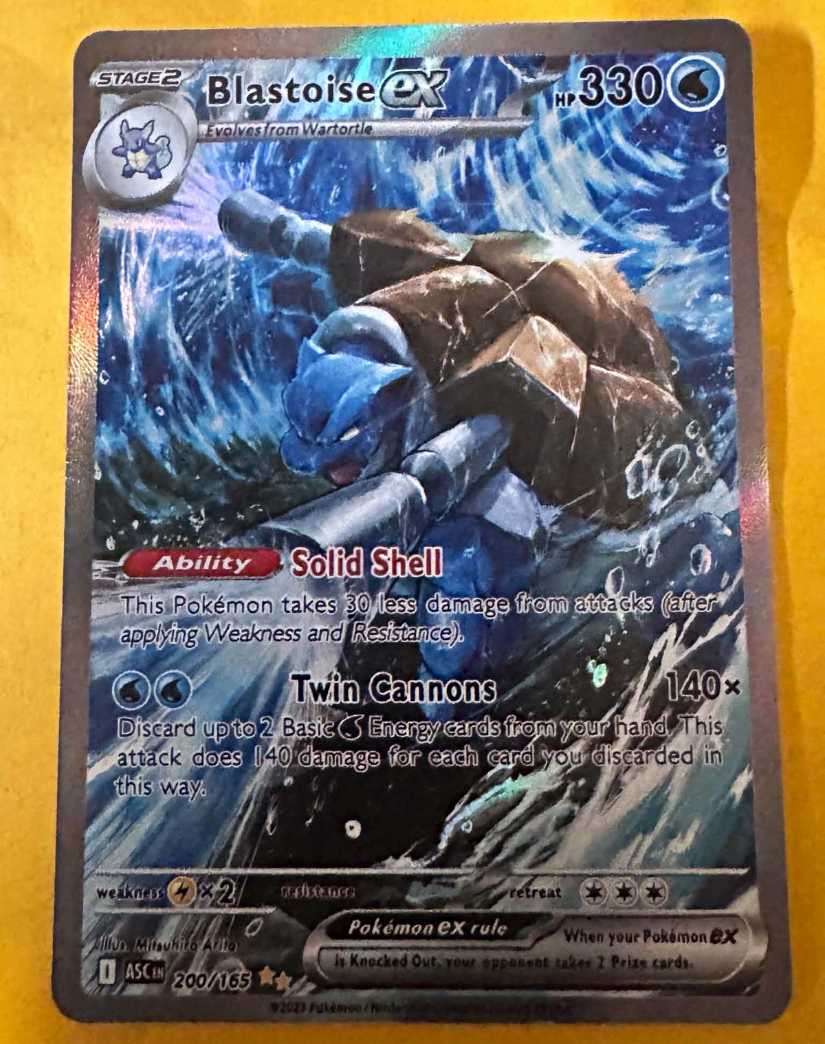 Blastoise ex 200/165 SV 151 Full Art Holo English carta pokemon Blastoise ex 200/165 SV 151 Full Art Holo English carta pokemon