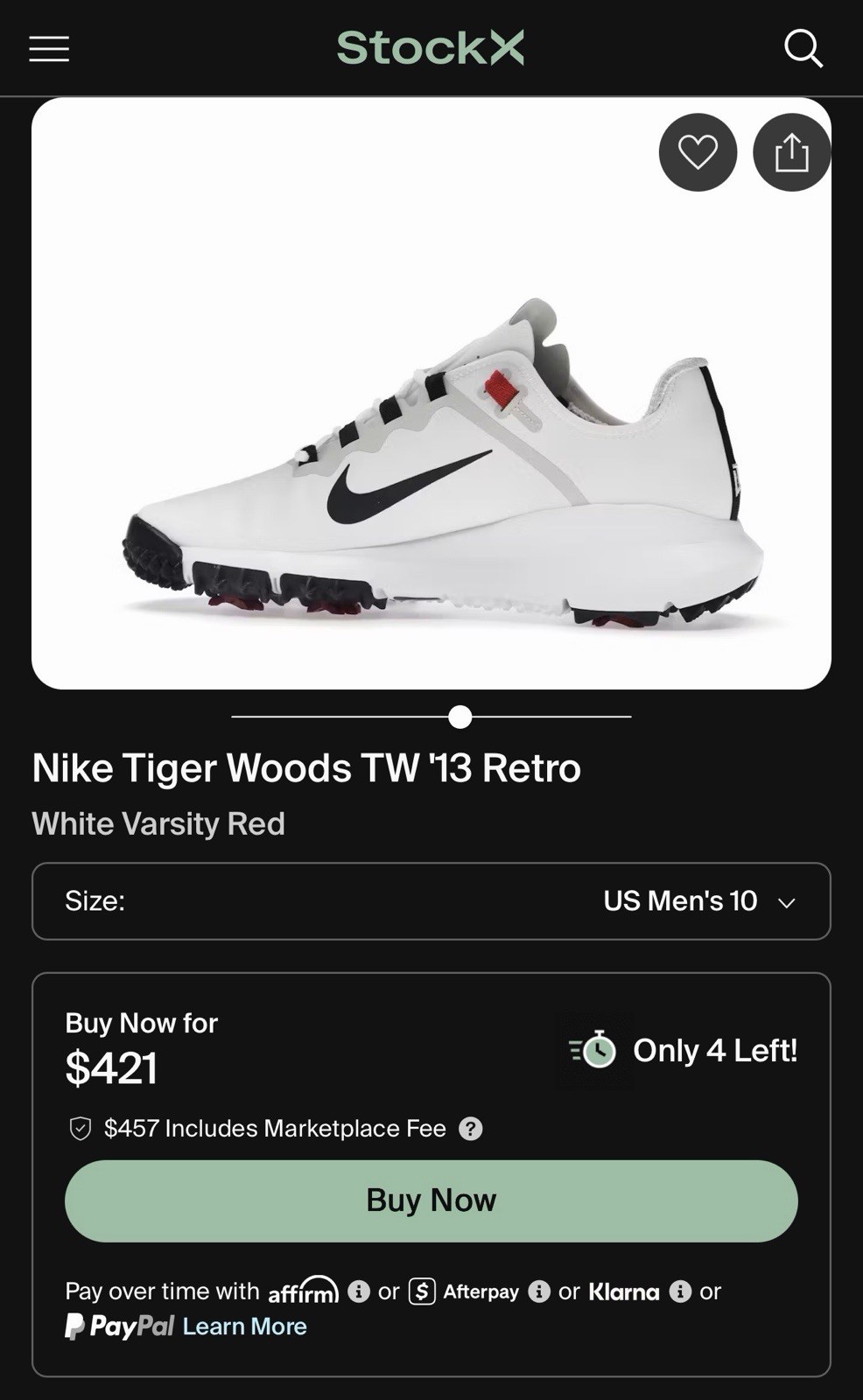 Nike Air Zoom Tiger Woods 20 Spiked Golf Shoes White/Black/Red Men’s 10 RARE NEW Nike Air Zoom Tiger Woods 20 Spiked Golf Shoes White/Black/Red Men’s 10 RARE NEW