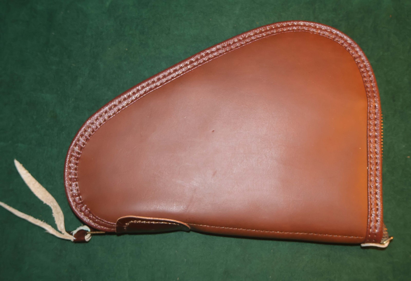 Vintage  BUCHEIMER Leather Fleece Lined Brass Zipper Case  9 \