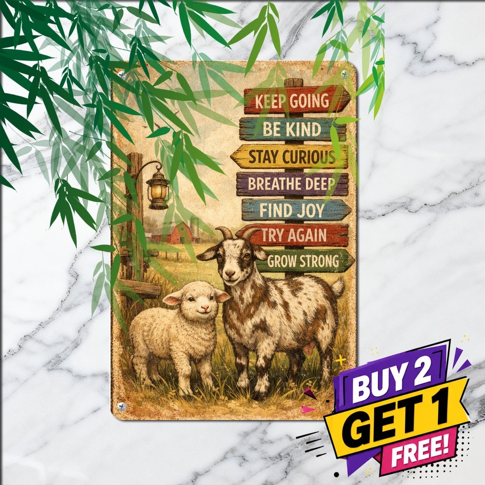 Vintage Goat You Always Have The Choice Country Slogan Metal Tin Sign Plaque
