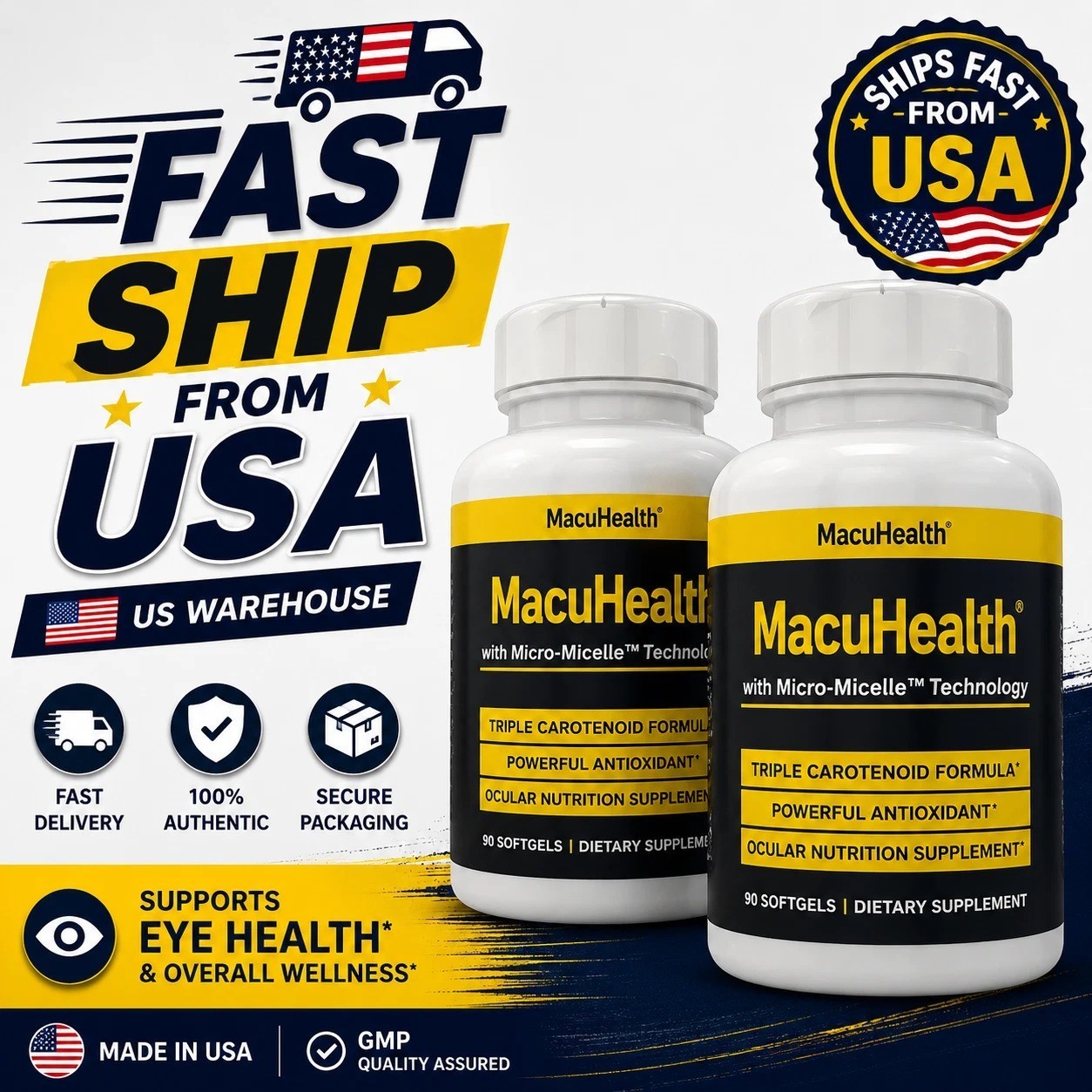 1X Triple Carotenoid EyeHealth Supplement | Lutein 10mg+Meso-Zeaxanthin 10mg/90
