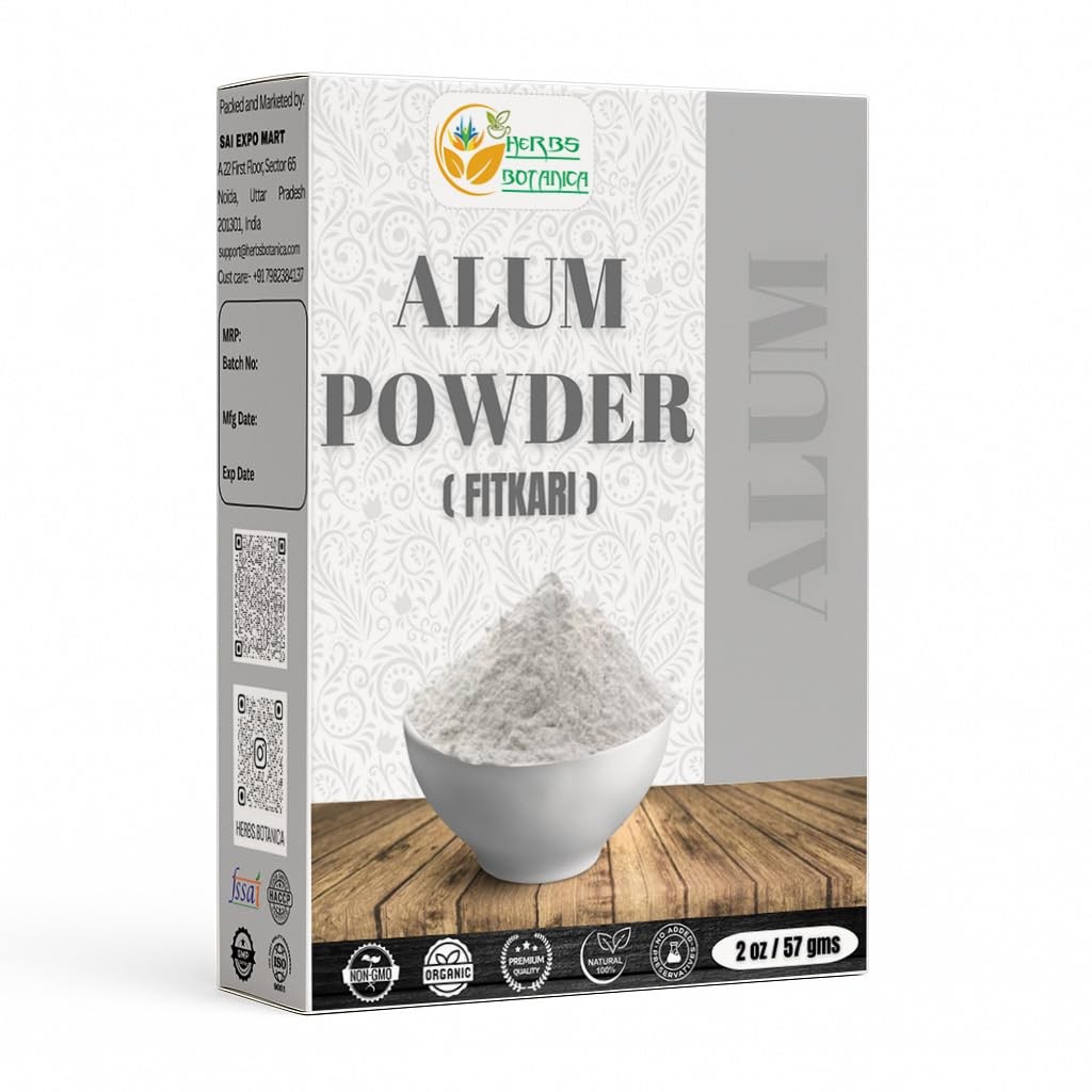Alum Powder, Potassium Alum Fitkari Granulated Powder, Natural and Pure, 2 oz...