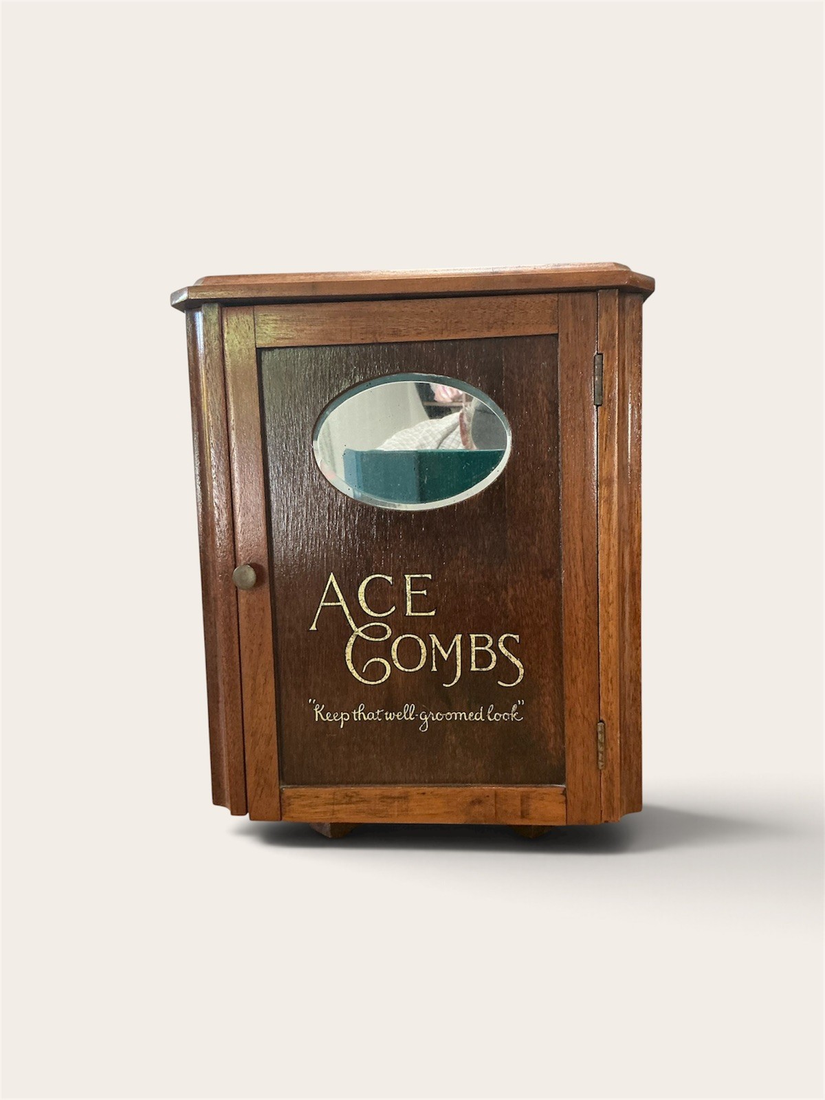 Ace combs antique Solid Walnut Wood Revolving Countertop Store Display Cabinet Ace combs antique Solid Walnut Wood Revolving Countertop Store Display Cabinet