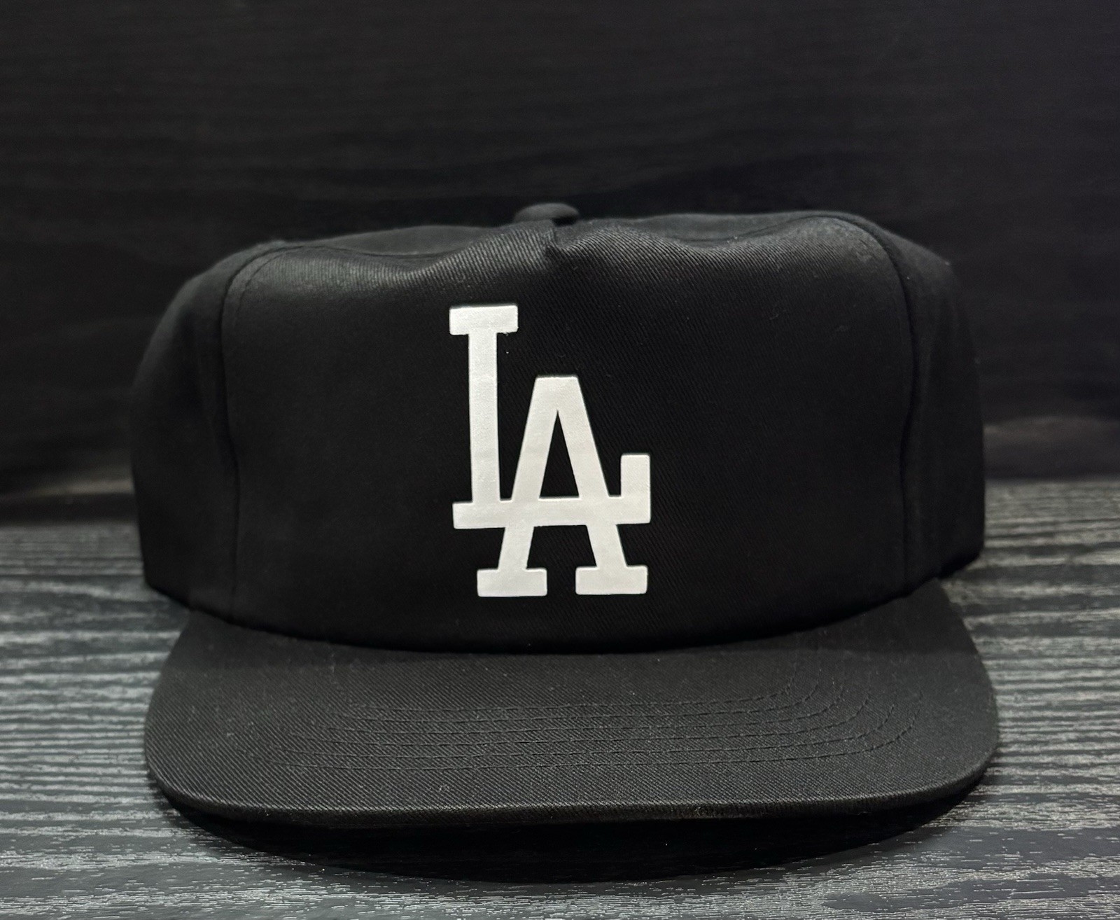 La Los Angeles Dodgers 5 Panel Unstructured SnapBack Vintage Style Twill Logo