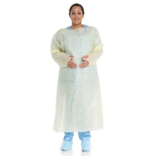 Halyard 48362 Tri-Layer Over-The-Head Isolation Gowns Yellow X-LARGE Lot of 100 Halyard 48362 Tri-Layer Over-The-Head Isolation Gowns Yellow X-LARGE Lot of 100