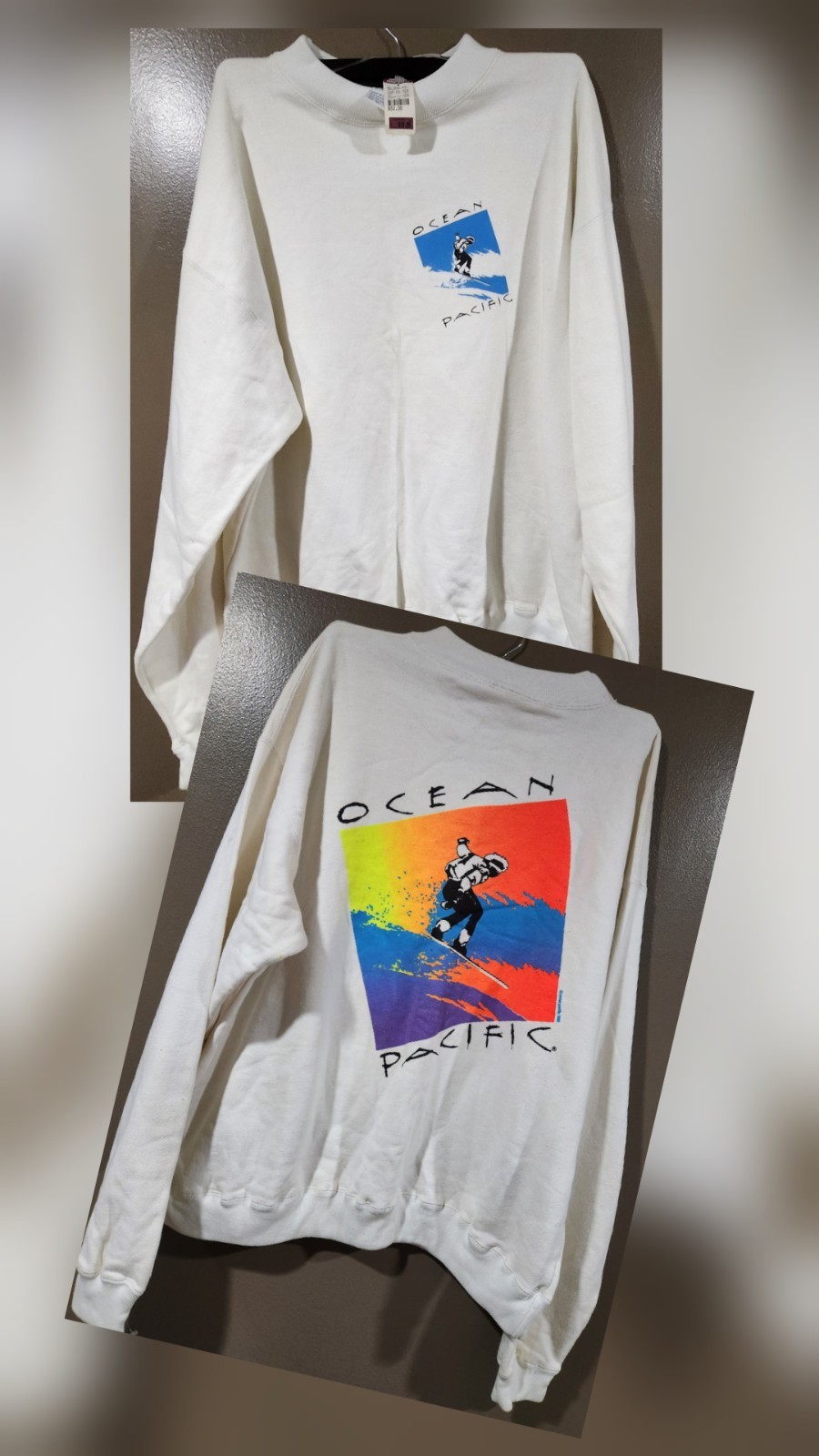 VTG 80s 90s Ocean Pacific Op Sweatshirt XL Deadstock NWT Neon Snowboard Crewneck