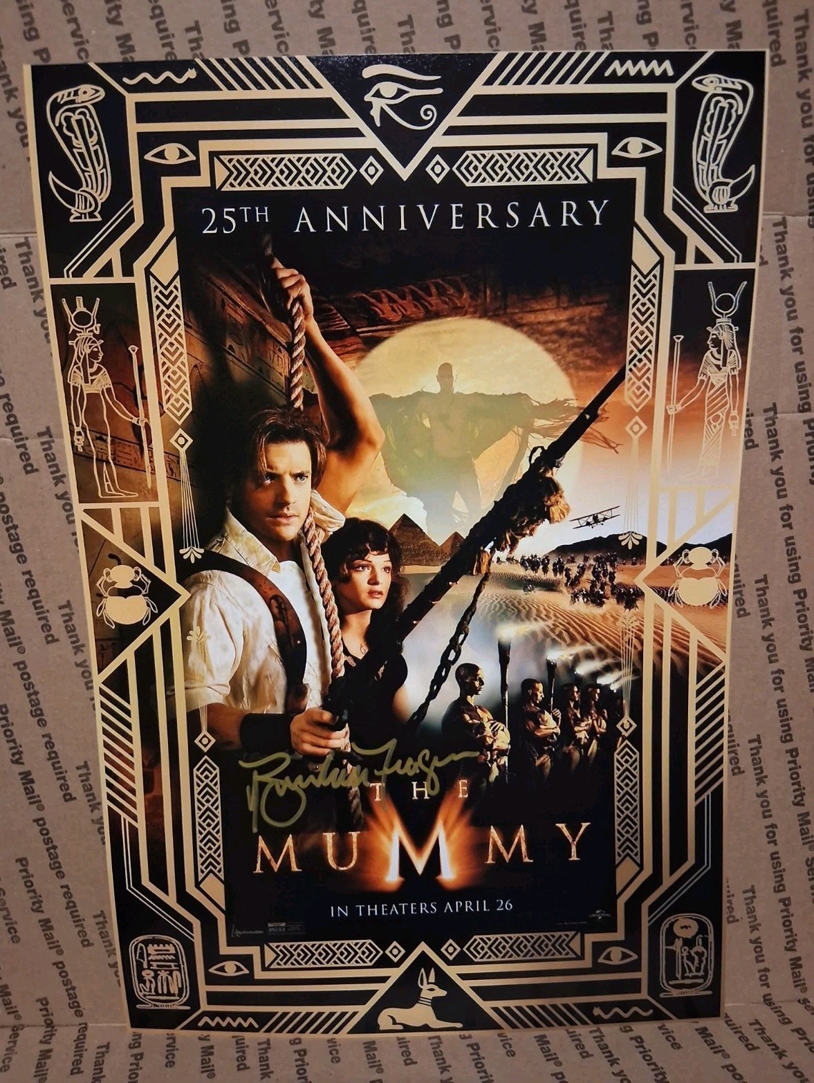 BRENDAN FRASER SIGNED AUTOGRAPHED 12X18 THE MUMMY PHOTO AUTO COA BRENDAN FRASER SIGNED AUTOGRAPHED 12X18 THE MUMMY PHOTO AUTO COA