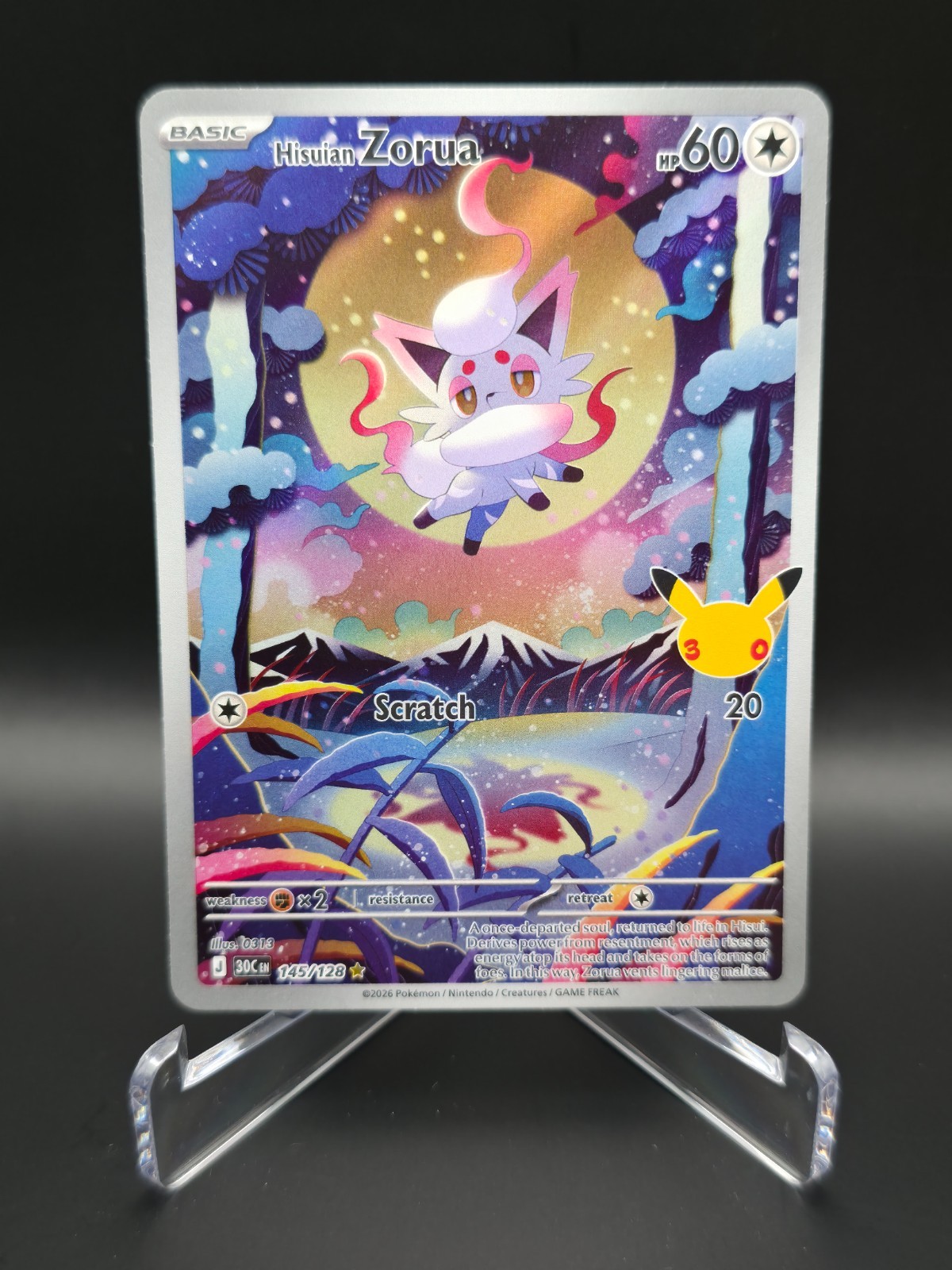 Hisuian Zorua – 30th Celebration - Illustration Rare - #145/128 Hisuian Zorua – 30th Celebration - Illustration Rare - #145/128