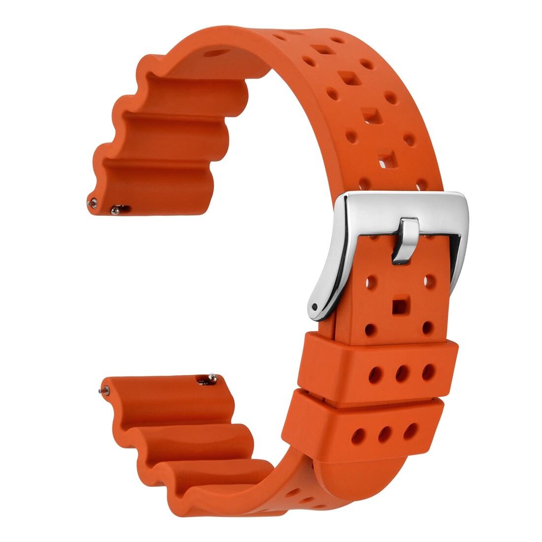 WOCCI FKM Rubber Watch Strap 18mm 20mm 22mm 24mm 26mm Black Brown Blue Orange