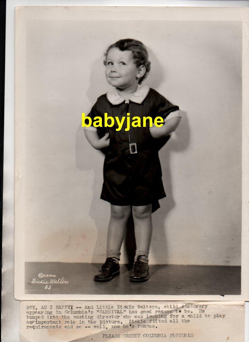 DICKIE WALTERS ORIGINAL 8X10 PHOTO CHILD ACTOR 1931 COLUMBIA PICTURES