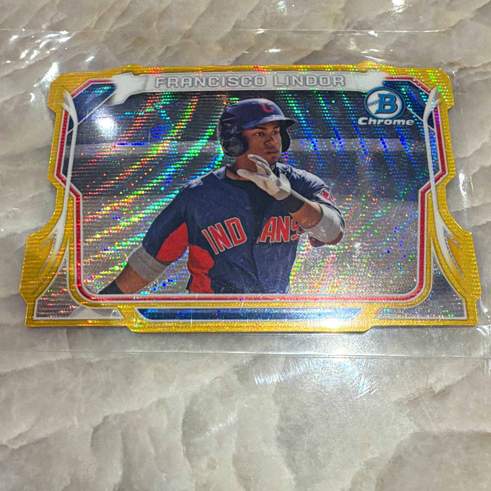 Topps 2014 Bowman Chrome Minis Mini Chrome Francisco Lindor RC #MC-FL /50 Gold Topps 2014 Bowman Chrome Minis Mini Chrome Francisco Lindor RC #MC-FL /50 Gold