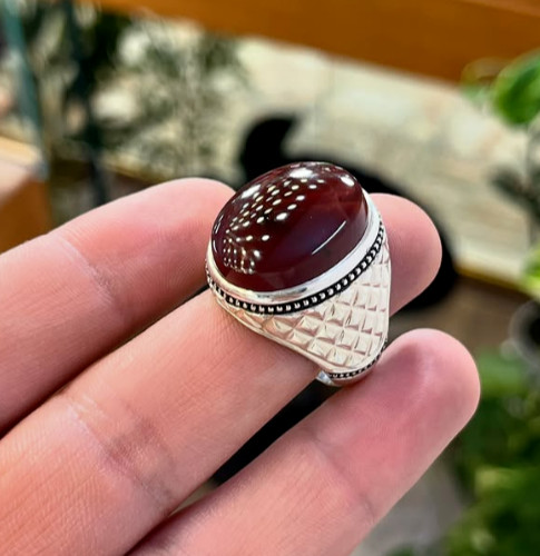 Carnelian Agate Ring, Natural Haqeeq, Big Aqeeq, Men Agate Ring, Brown Agate Carnelian Agate Ring, Natural Haqeeq, Big Aqeeq, Men Agate Ring, Brown Agate
