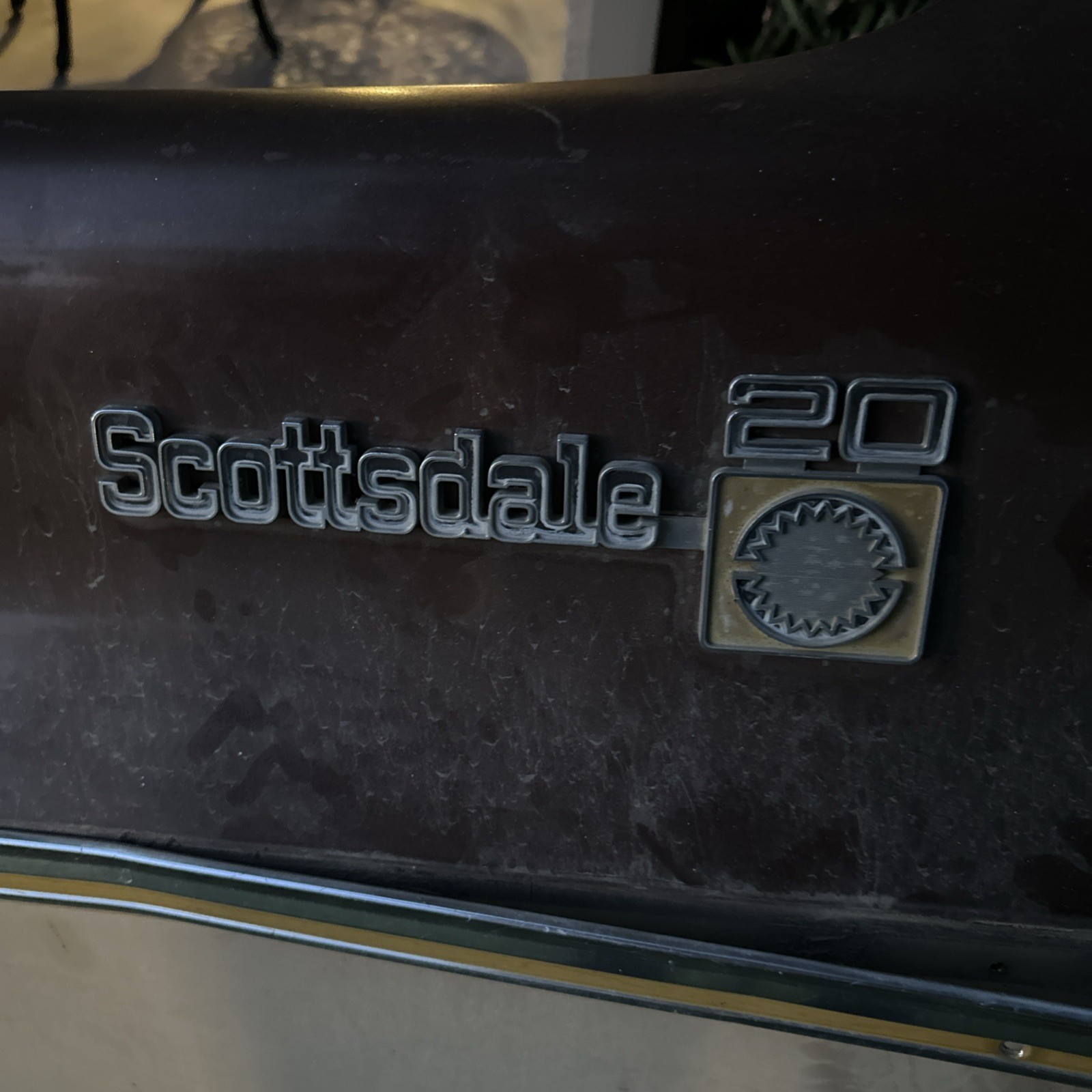 75 76 77 78 79 80 Chevy Scottsdale 20 Truck Fender Emblem Badge OEM GMC C20 Trim 75 76 77 78 79 80 Chevy Scottsdale 20 Truck Fender Emblem Badge OEM GMC C20 Trim