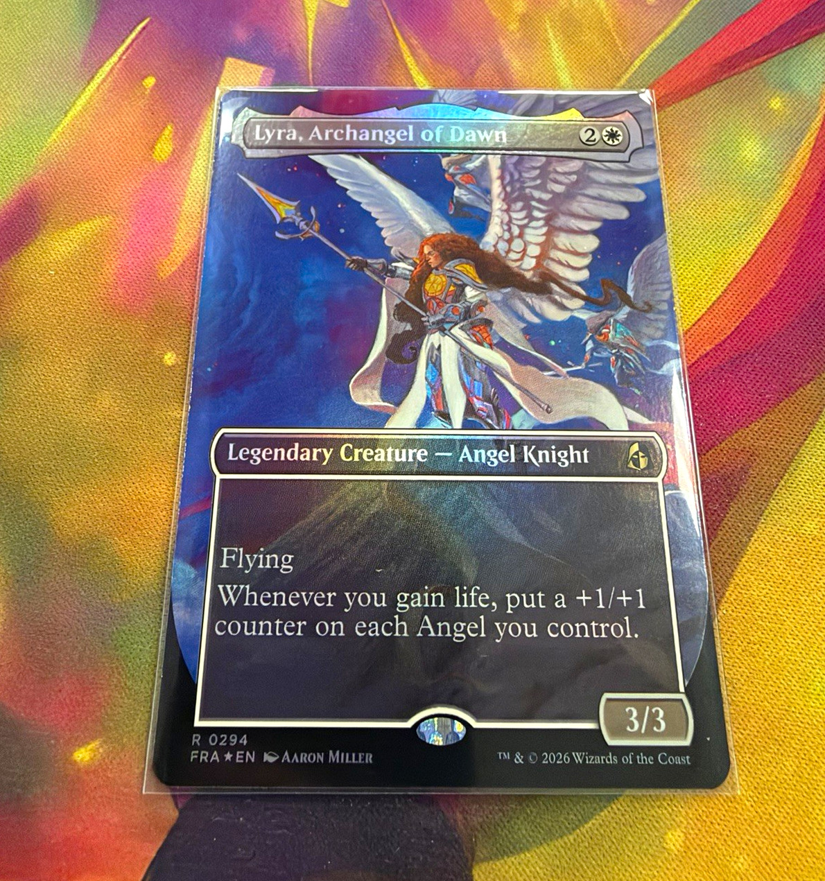 Lyra, Archangel of Dawn (Borderless) Reality Fracture 0294 Rare Foil Lyra, Archangel of Dawn (Borderless) Reality Fracture 0294 Rare Foil
