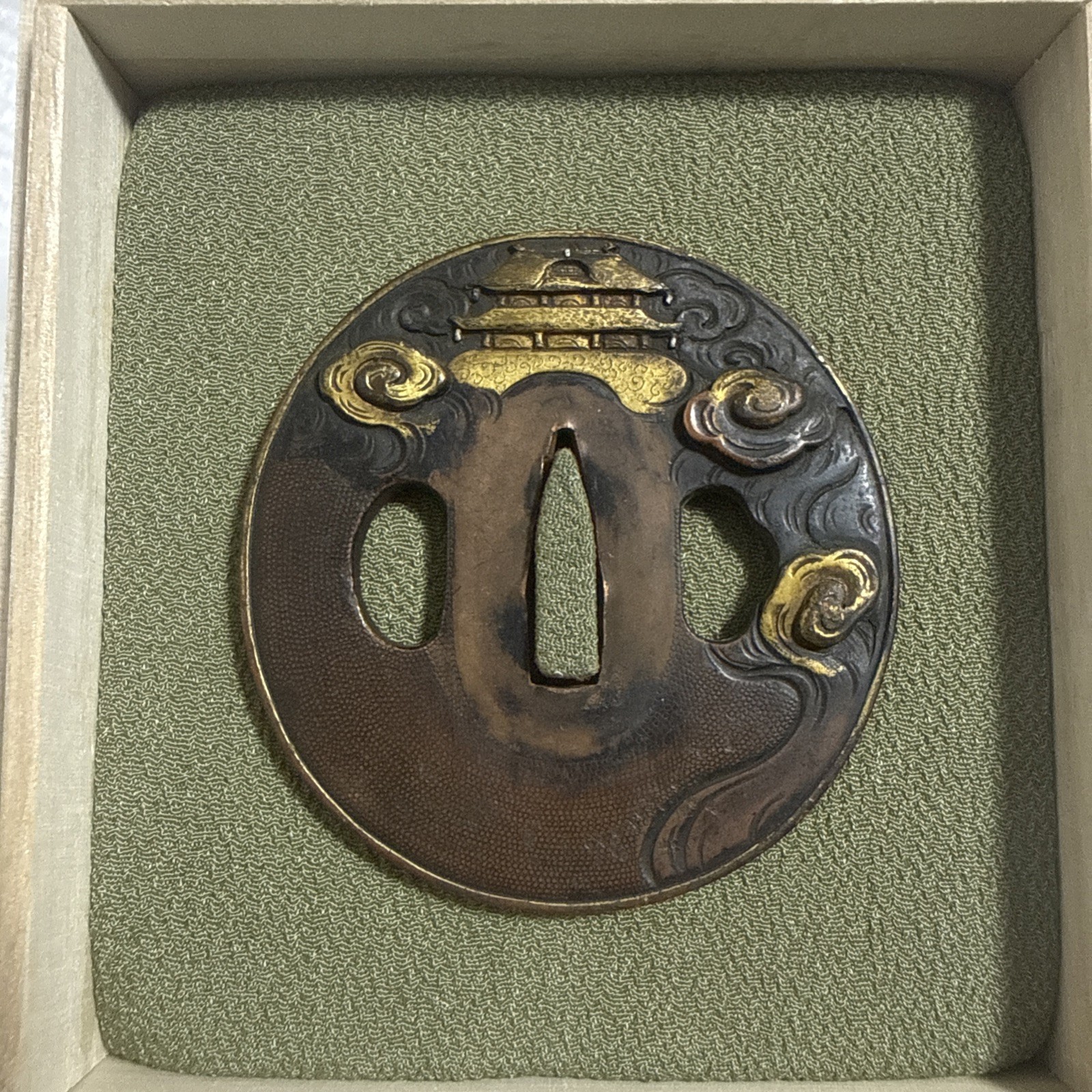 Antique Japanese Tsuba – Ryugu‑jo (Dragon Palace) Design Antique Japanese Tsuba – Ryugu‑jo (Dragon Palace) Design