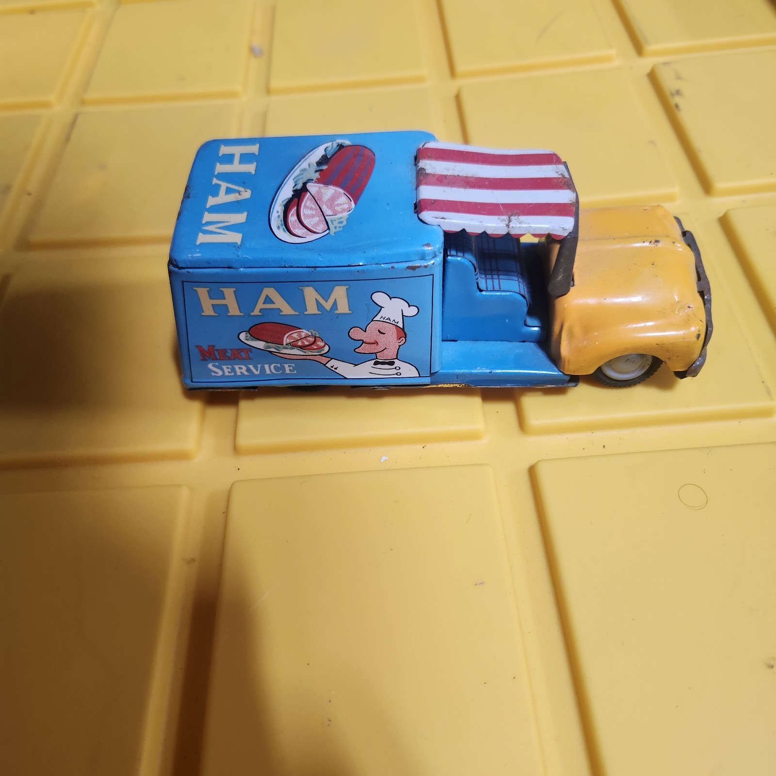Postwar Vintage Japanese Tin Truck Ham Meat Service A3