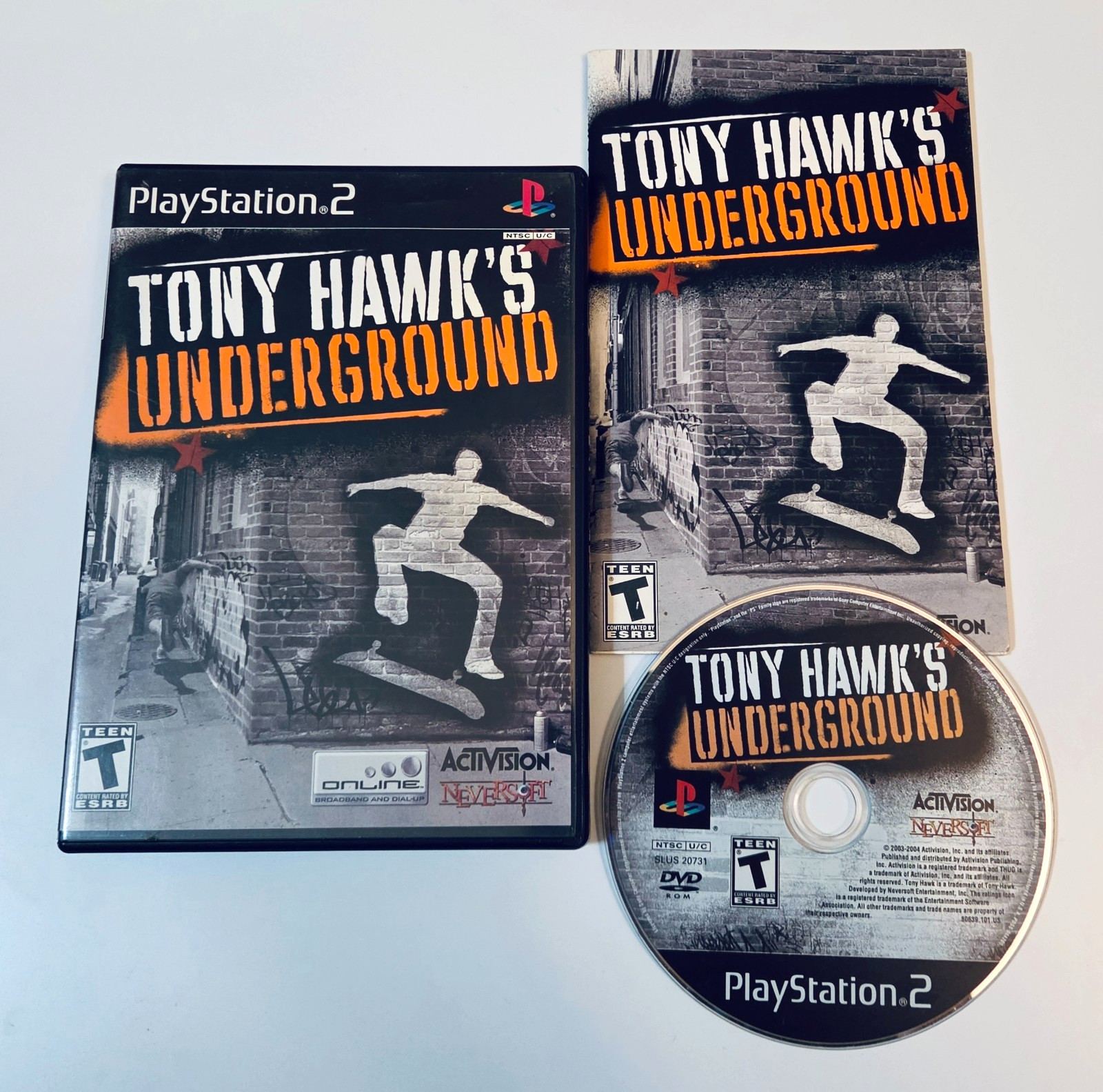 Tony Hawk\'s Underground Sony PlayStation 2, 2003 PS2 Complete - Excellent