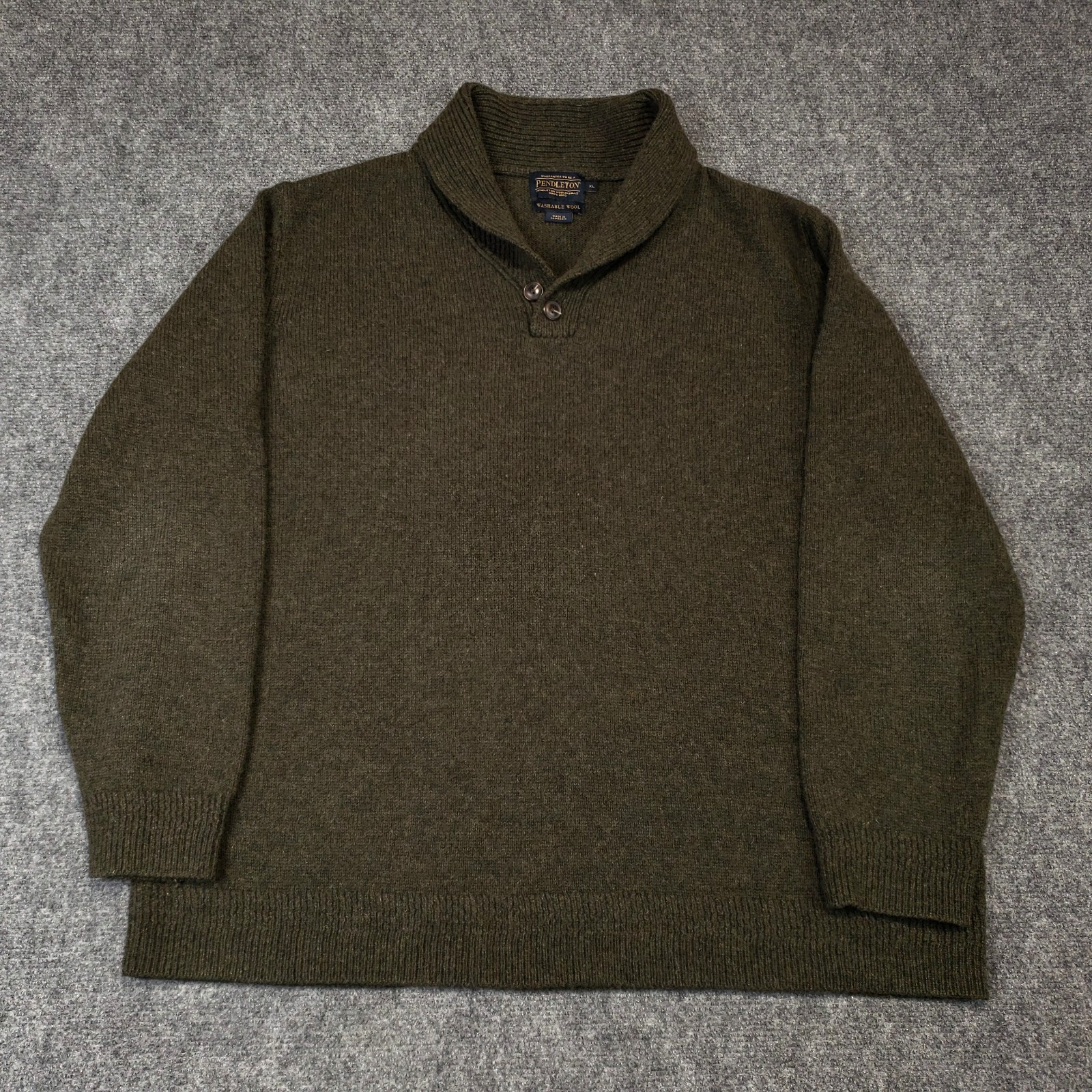 Pendleton Washable Shetland Wool Sweater Men Size XL Brown Collared Long Sleeve Pendleton Washable Shetland Wool Sweater Men Size XL Brown Collared Long Sleeve