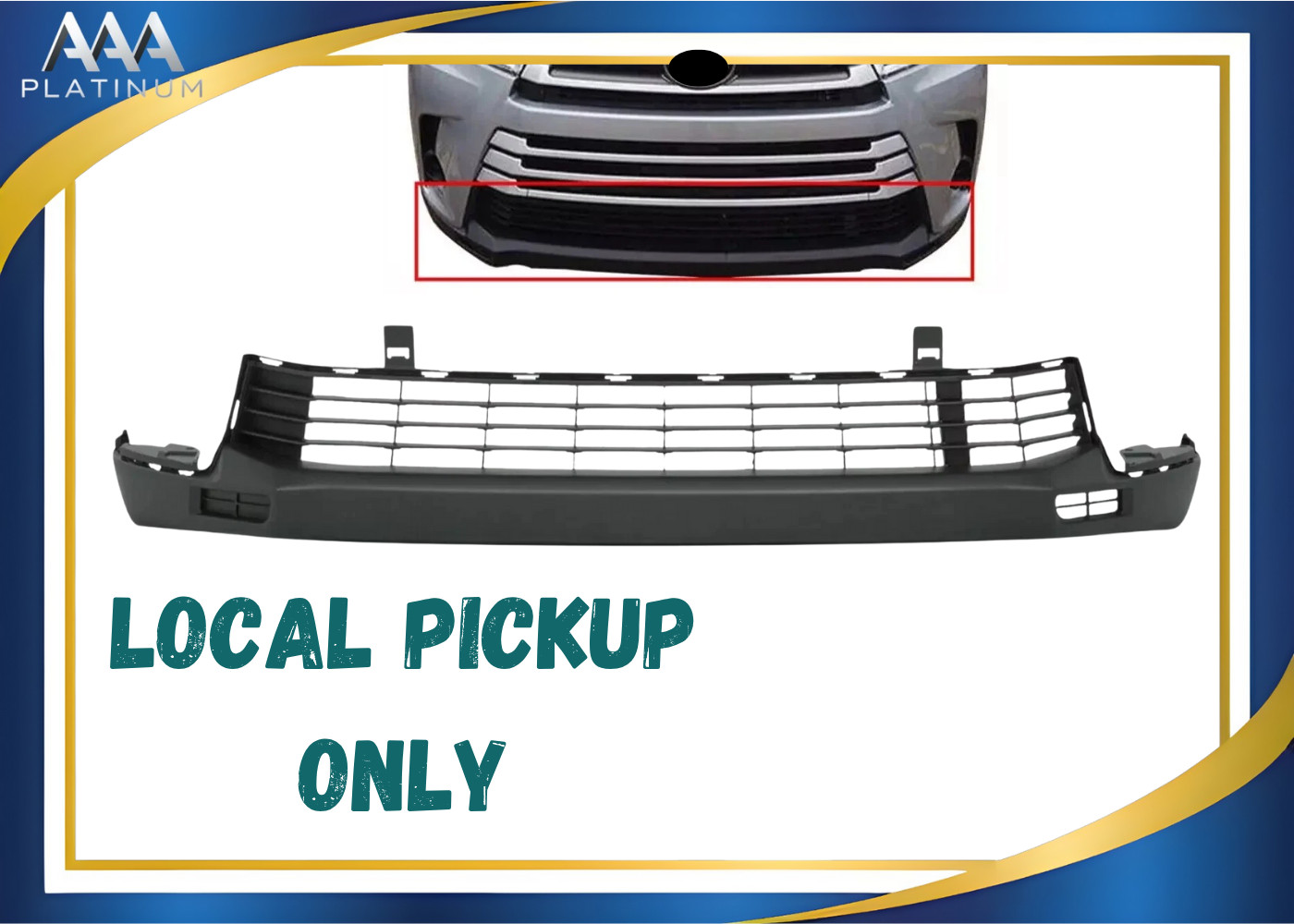For 2017 2019 Toyota Highlander Grille Front Bumper Lower Grille Local Pickup For 2017 2019 Toyota Highlander Grille Front Bumper Lower Grille Local Pickup