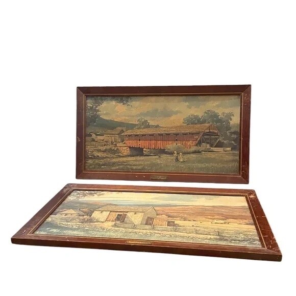 Vintage Eric Sloan On Board Brass Plaque Vintage Eric Sloan On Board Brass Plaque