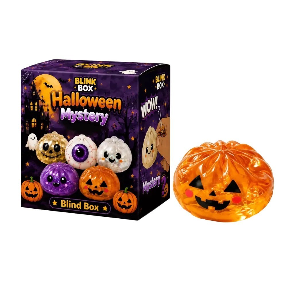 Halloween Glitter Dumpling Squishy Toy Mystery BHalind Box Bun Stress Relief Toy