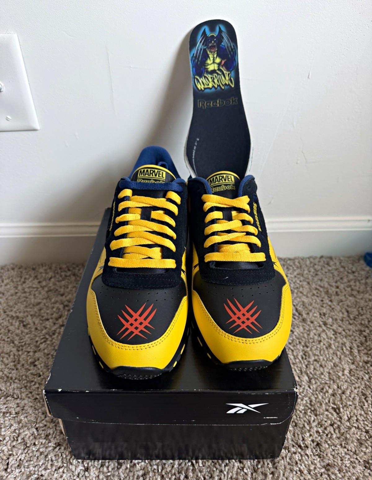 Reebok Classic x Marvel Wolverine Low Top Leather Colorblock Sneakers Reebok Classic x Marvel Wolverine Low Top Leather Colorblock Sneakers