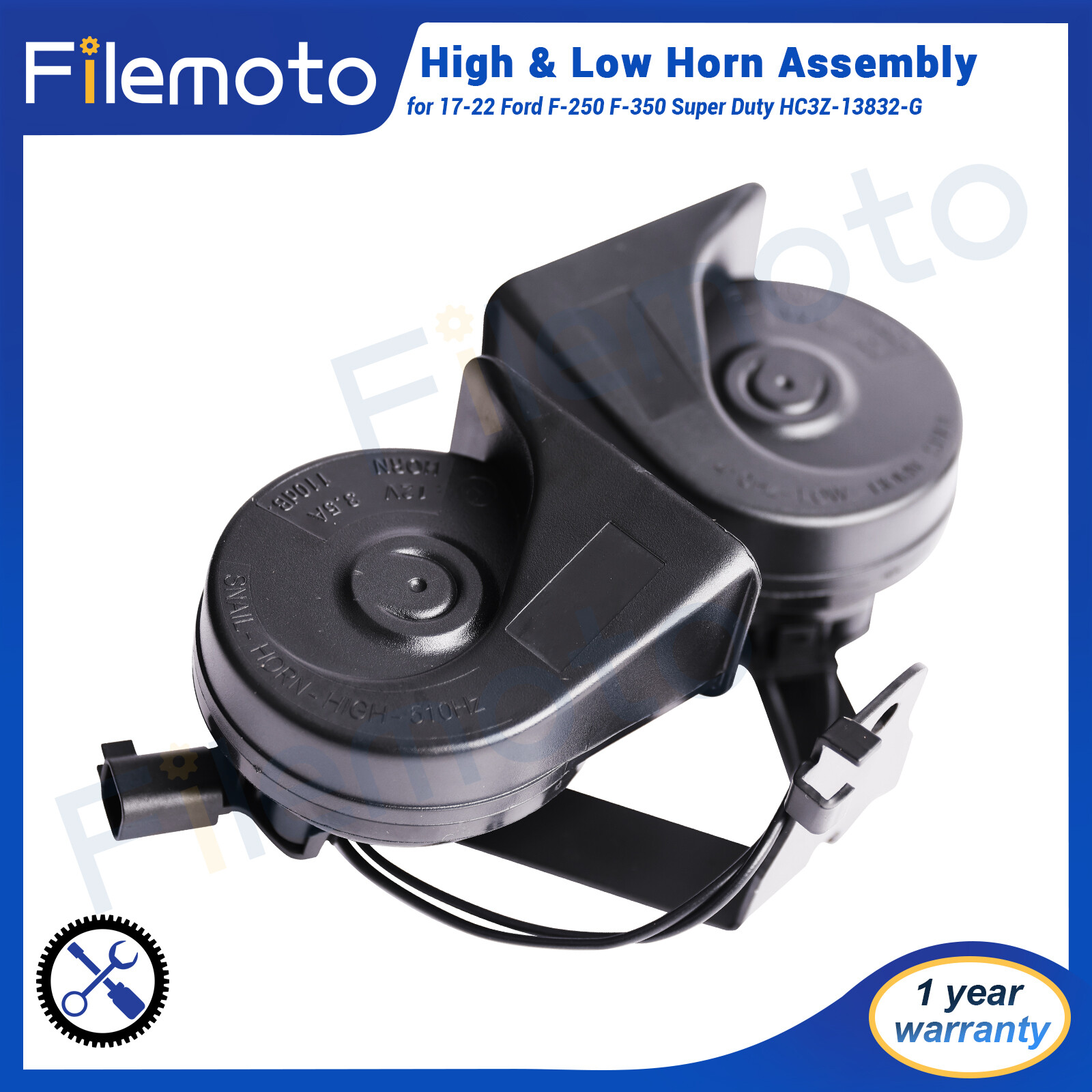 High & Low Horn Assembly for 17-22 Ford F-250 F-350 Super Duty HC3Z-13832-G High & Low Horn Assembly for 17-22 Ford F-250 F-350 Super Duty HC3Z-13832-G