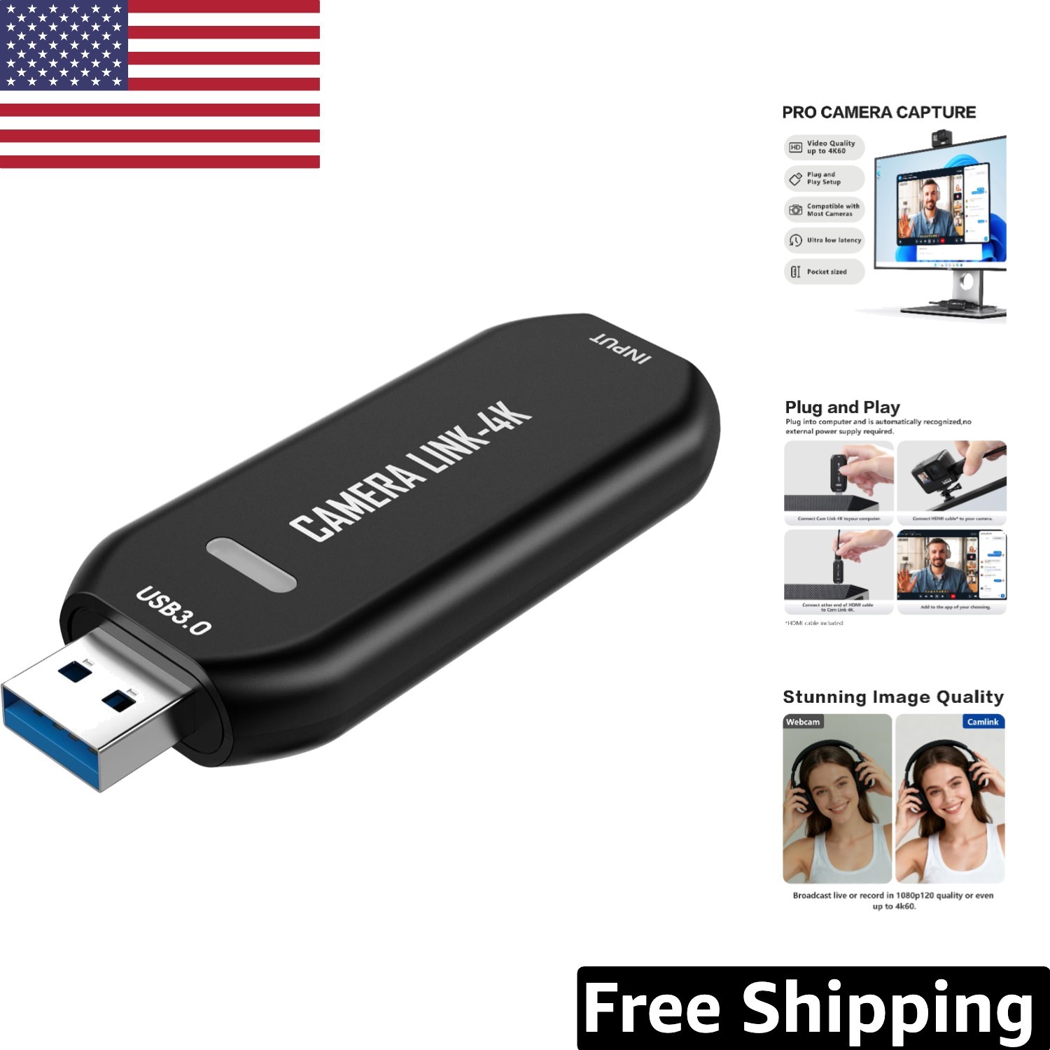 Versatile 4K HDMI Capture Device: Live Stream with No Delay on Any System Versatile 4K HDMI Capture Device: Live Stream with No Delay on Any System