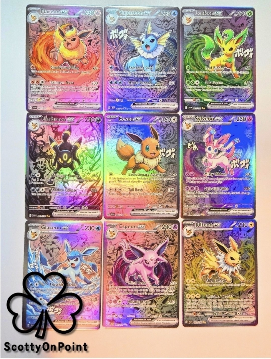 ✨Pokemon Anime Eeveelutions Complete Set Eevee Umbreon Espeon Flareon FAN Art