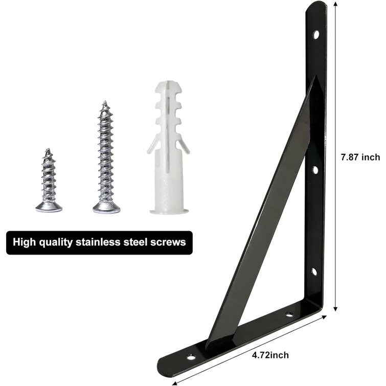ColourTree 12 Piece Heavy Duty Floating Metal Wall L-Shaped Shelf Brackets ColourTree 12 Piece Heavy Duty Floating Metal Wall L-Shaped Shelf Brackets