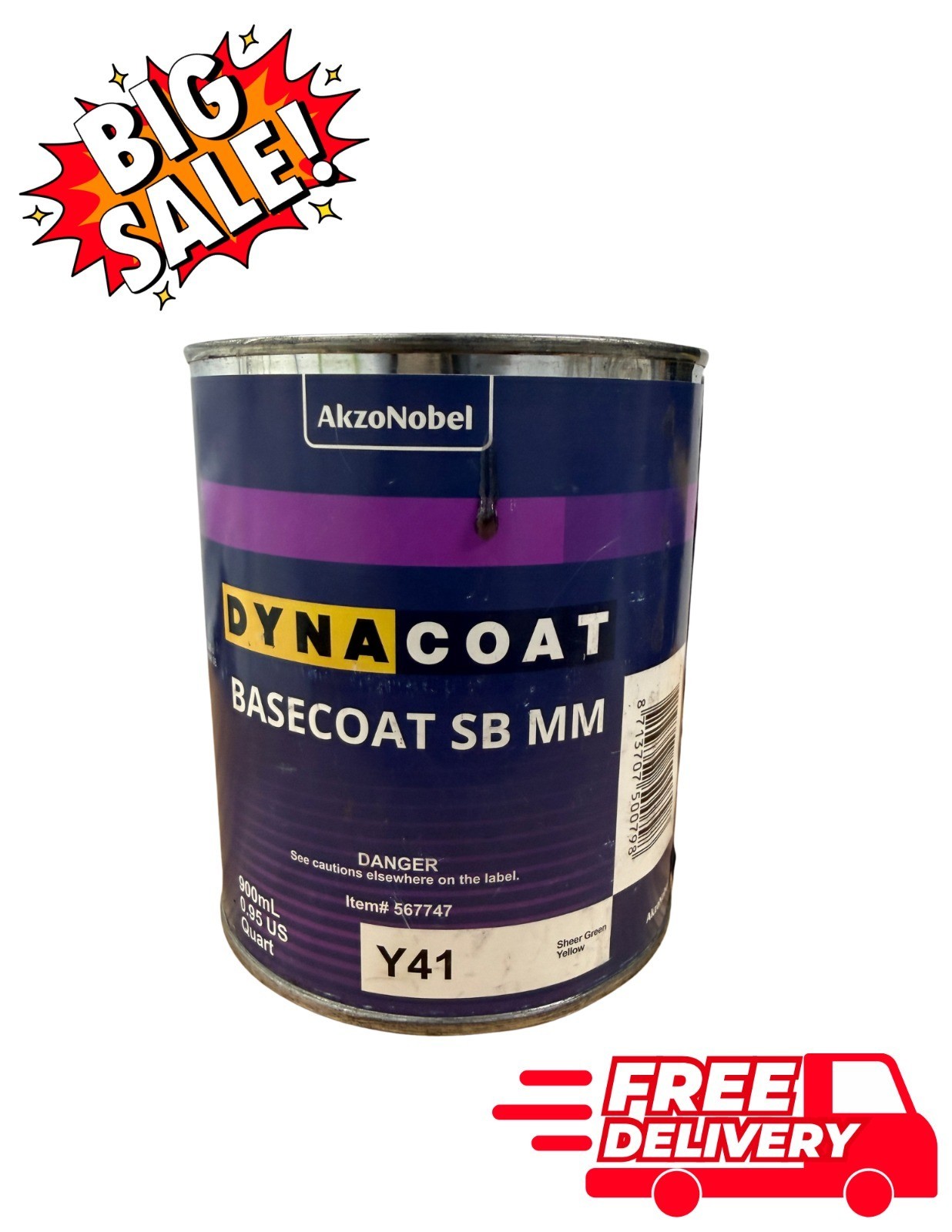 🎨 AkzoNobel Dynacoat Basecoat SB MM Y41 Sheer Green Yellow 900mL