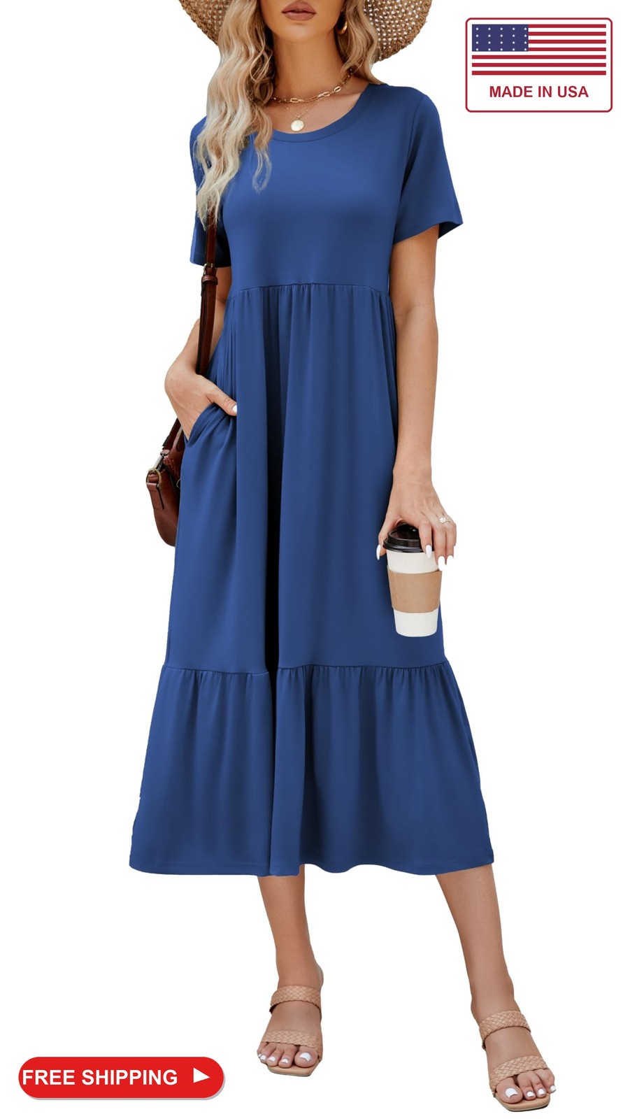 Summer Dresses for Women Flowy Maxi Sundress Sea Blue Summer Dresses for Women Flowy Maxi Sundress Sea Blue