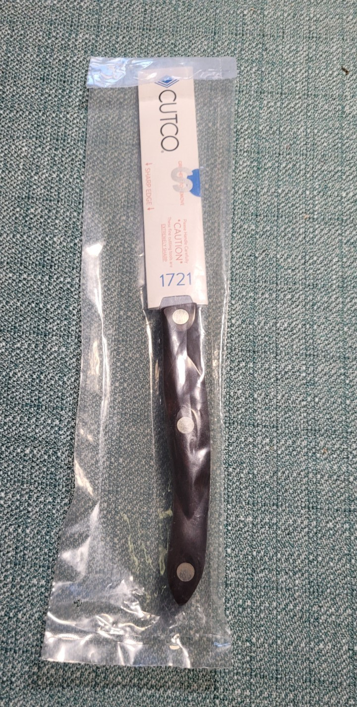 Brand NEW CUTCO 1721 Straight Trimmer Knife Dark Brown Classic Handle Sealed Brand NEW CUTCO 1721 Straight Trimmer Knife Dark Brown Classic Handle Sealed