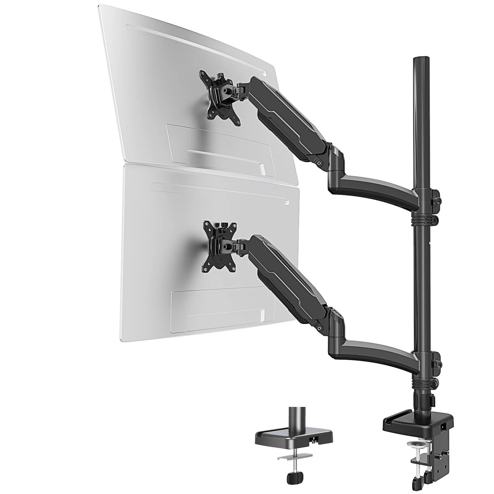 Share MOUNT PRO Vertical Dual Monitor Mount, Stacked Monitor Stand for 2 Compu Share MOUNT PRO Vertical Dual Monitor Mount, Stacked Monitor Stand for 2 Compu