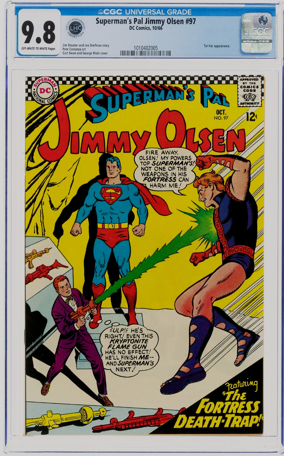 Superman's Pal Jimmy Olsen DC Comics 10/66 #97 Top Pop CGC 9.8 FINEST KNOWN RARE Superman's Pal Jimmy Olsen DC Comics 10/66 #97 Top Pop CGC 9.8 FINEST KNOWN RARE