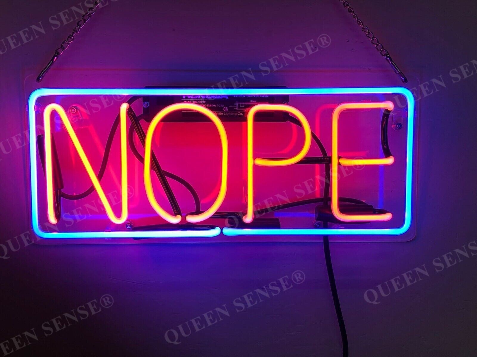 Nope Rectangle Acrylic Neon Sign 14