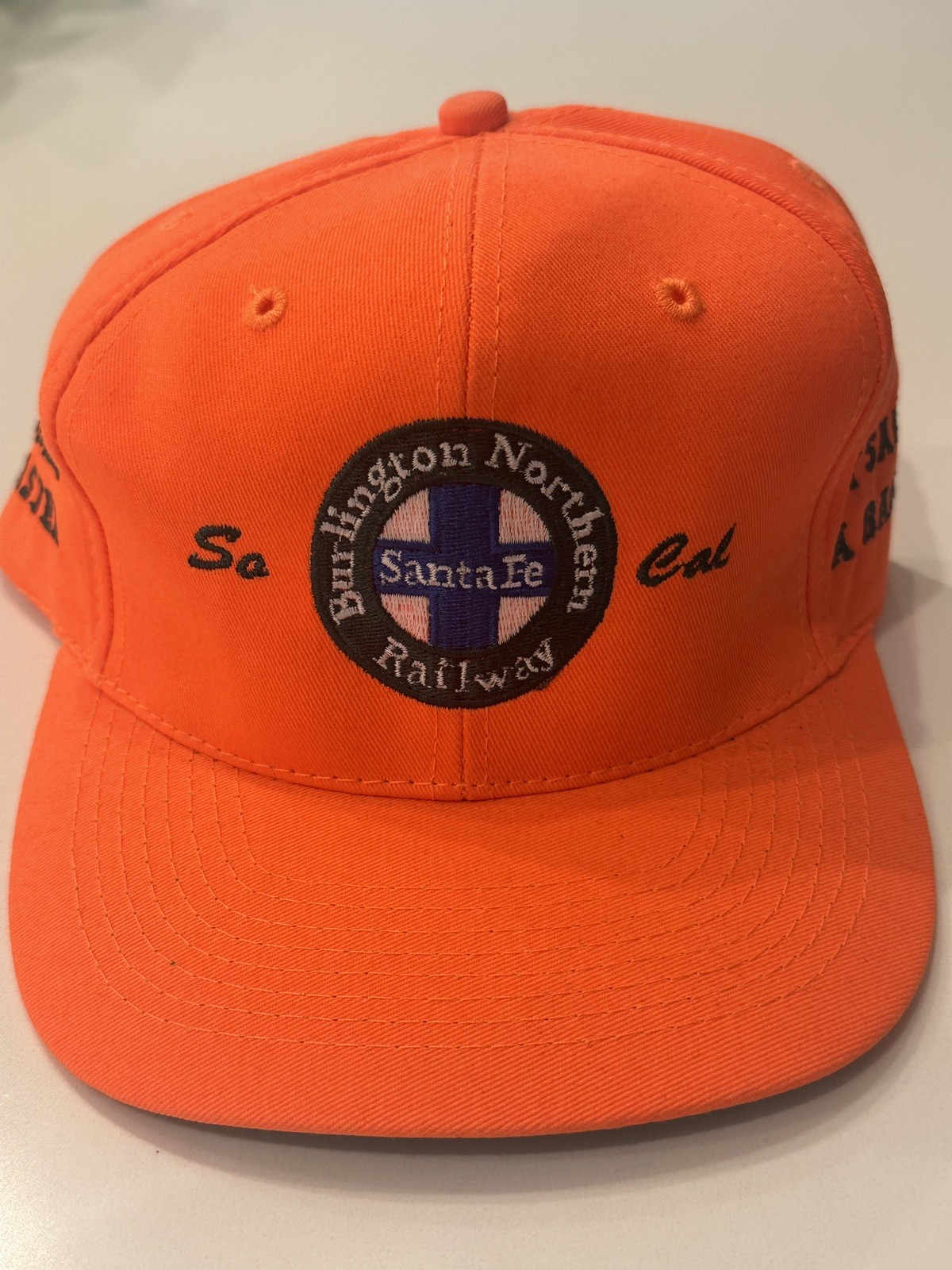 VTG NOS 1990’s BNSF * Banner Master * Orange Safety Hat Cap Santa Fe Rare ATSF VTG NOS 1990’s BNSF * Banner Master * Orange Safety Hat Cap Santa Fe Rare ATSF