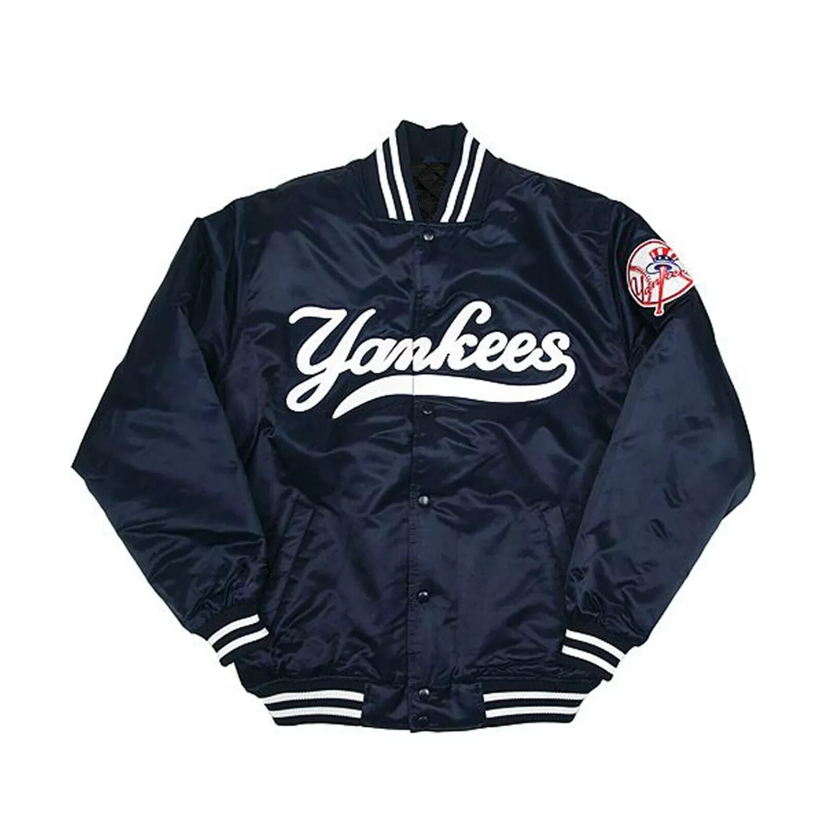 NY Yankees 90s Vintage Athletic Jacket Blue Satin Bomber Style Varsity Jacket NY Yankees 90s Vintage Athletic Jacket Blue Satin Bomber Style Varsity Jacket