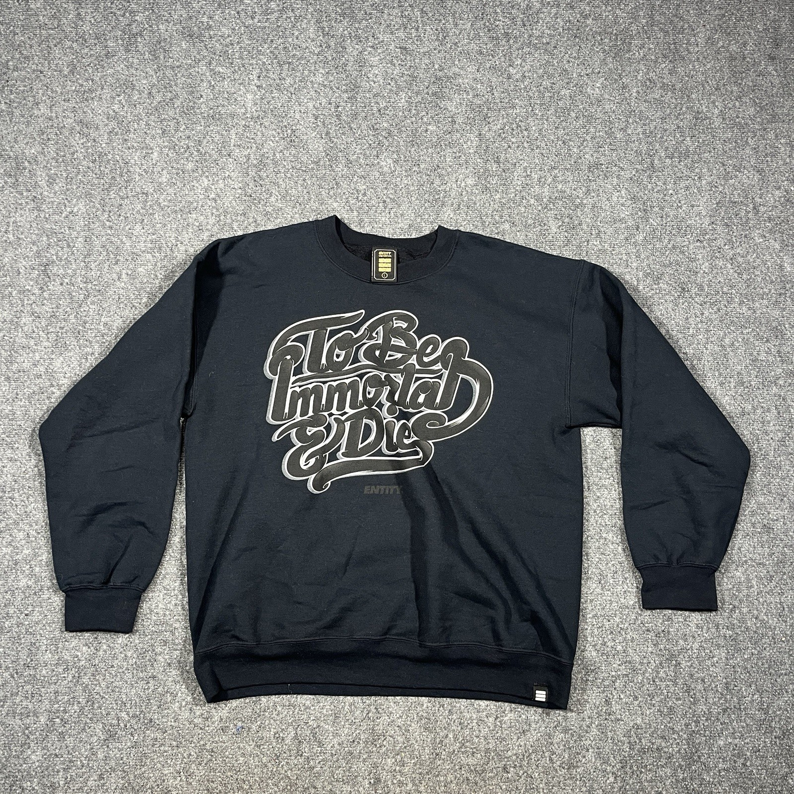 Entity Sweatshirt Mens Large Hip Hop To Be Immortal Graffiti Knit Pullover