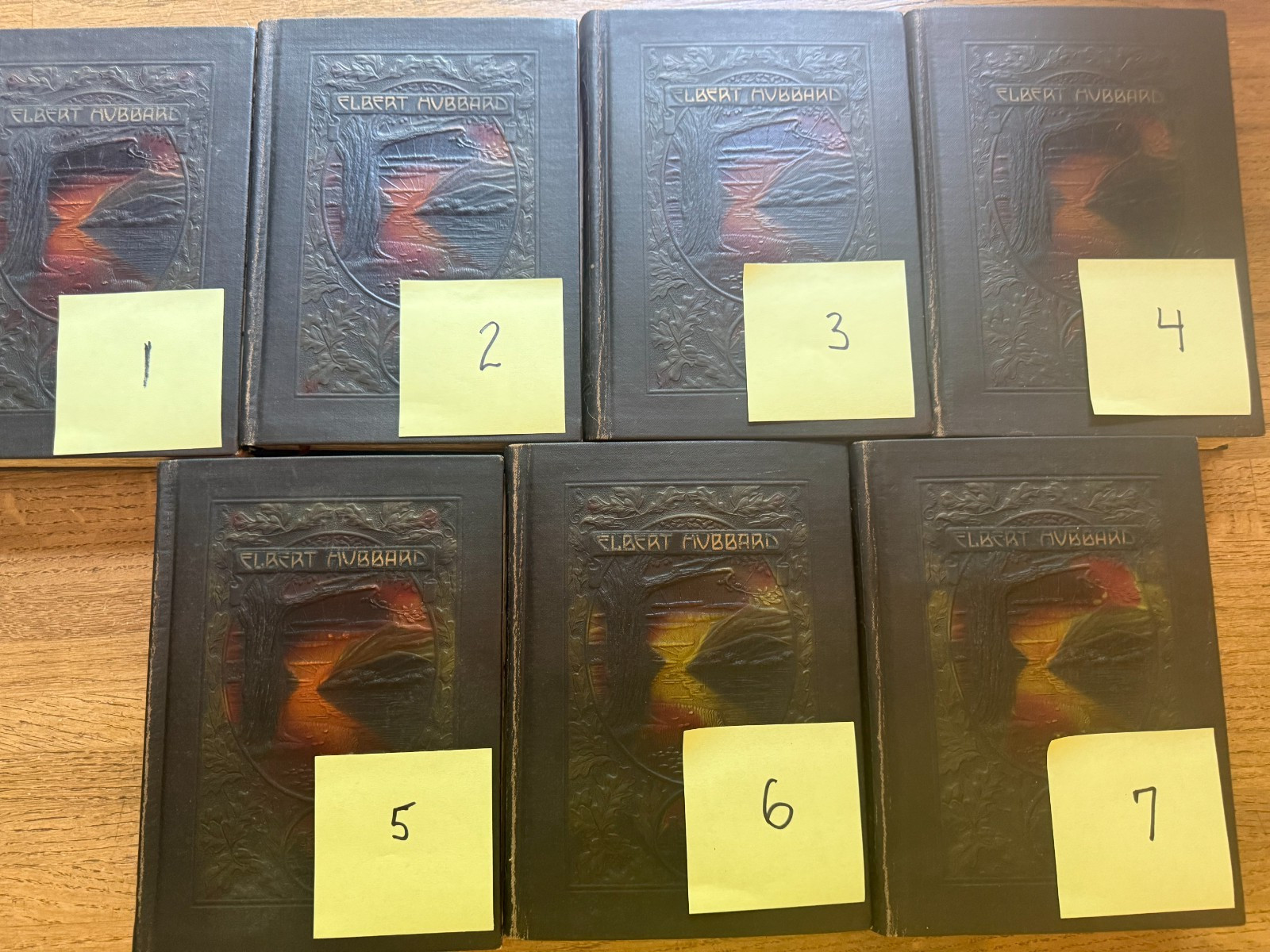 Uncut LITTLE JOURNEYS 1916 Elbert Hubbard 14 Leather Volumes (Vol. 1 Signed)