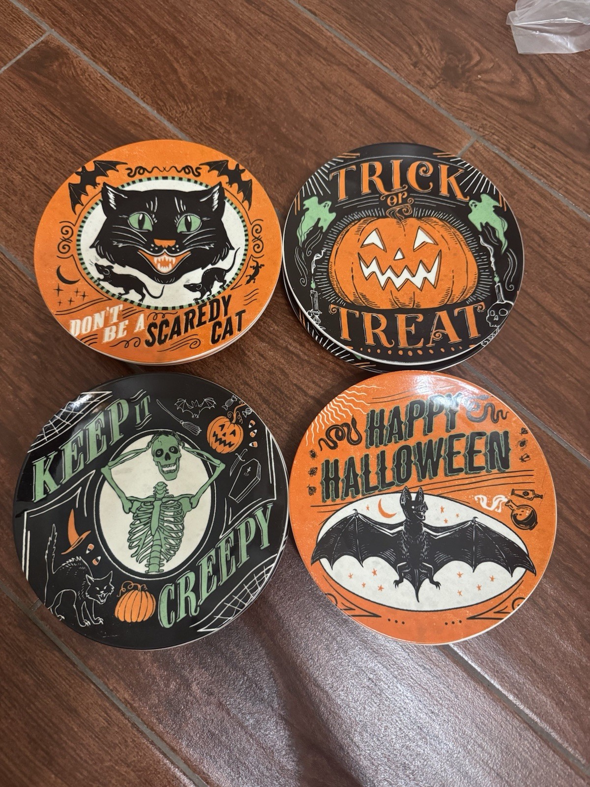 Certified International Scaredy Cat Halloween Plates Mugs Janelle Penner Lot 12